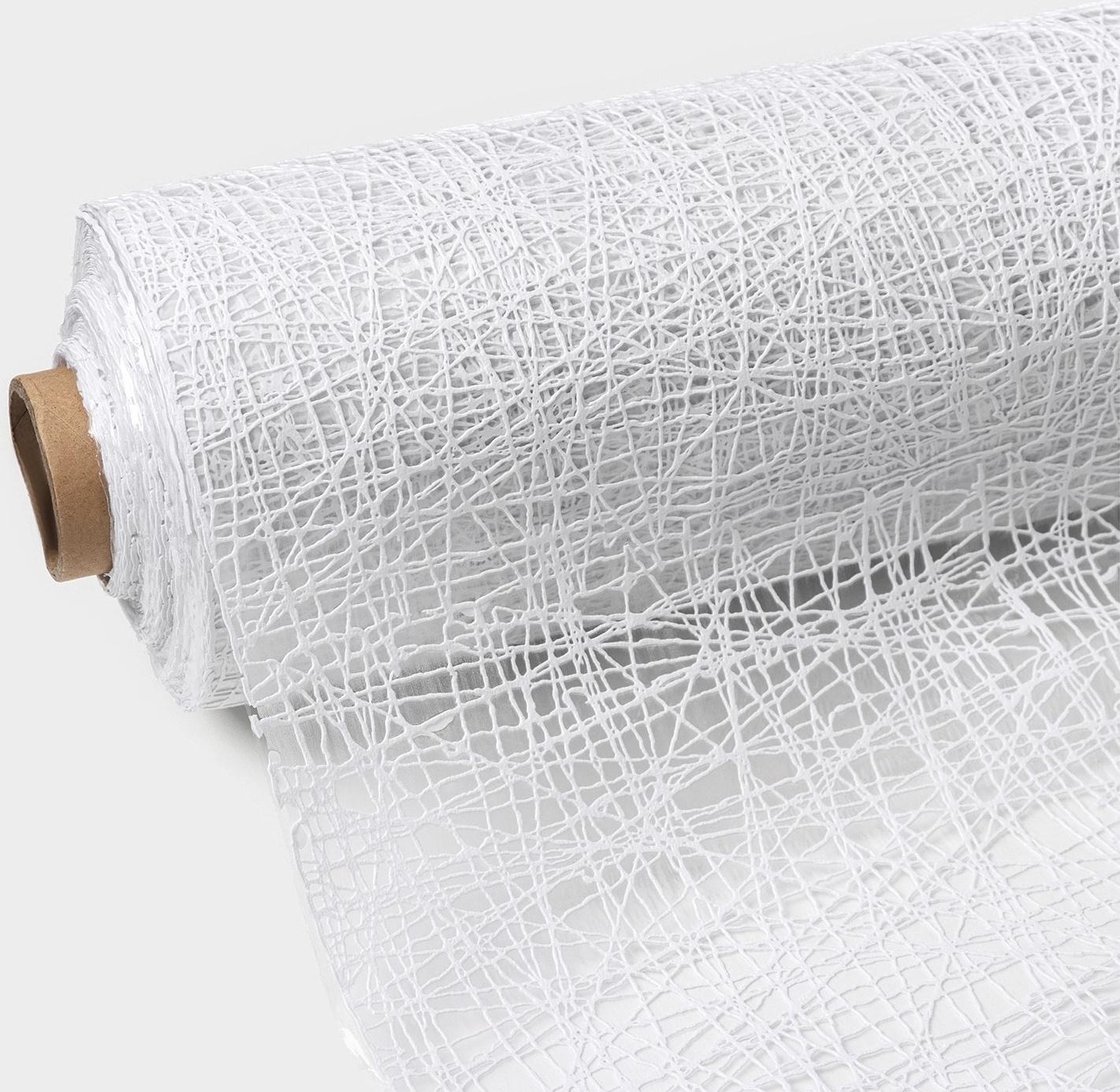 Клеёнка на стол ПВХ «Паутинка», ширина 137 см, рулон 20 метров, толщина 0,5 мм, цвет белый