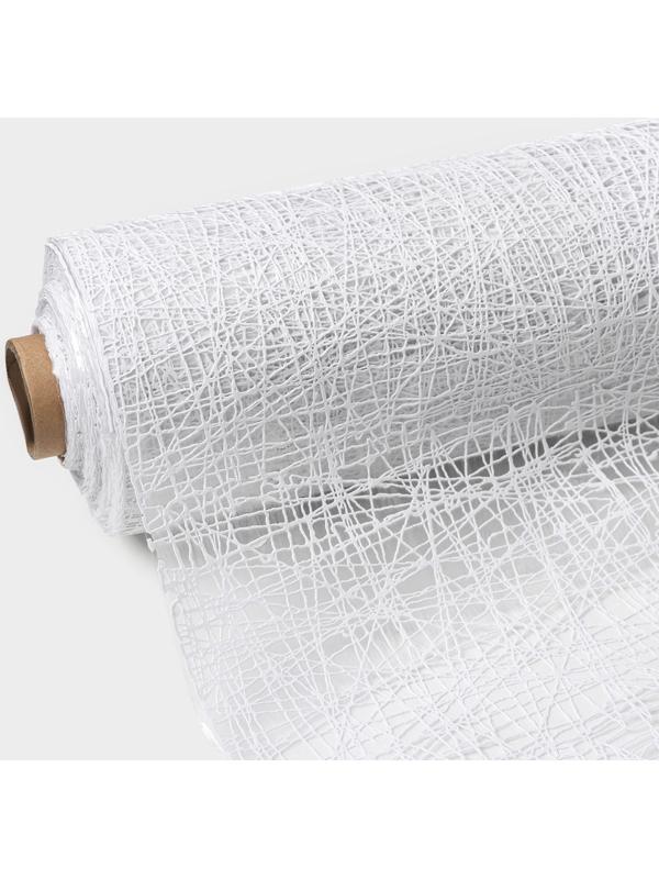 Клеёнка на стол ПВХ «Паутинка», ширина 137 см, рулон 20 метров, толщина 0,5 мм, цвет белый