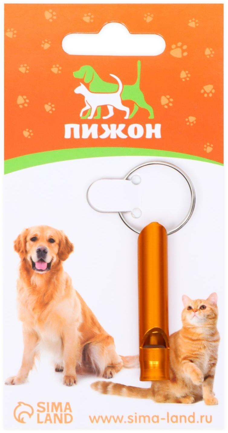 Свисток металлический малый для собак, 4,6 х 0,8 см, золотой