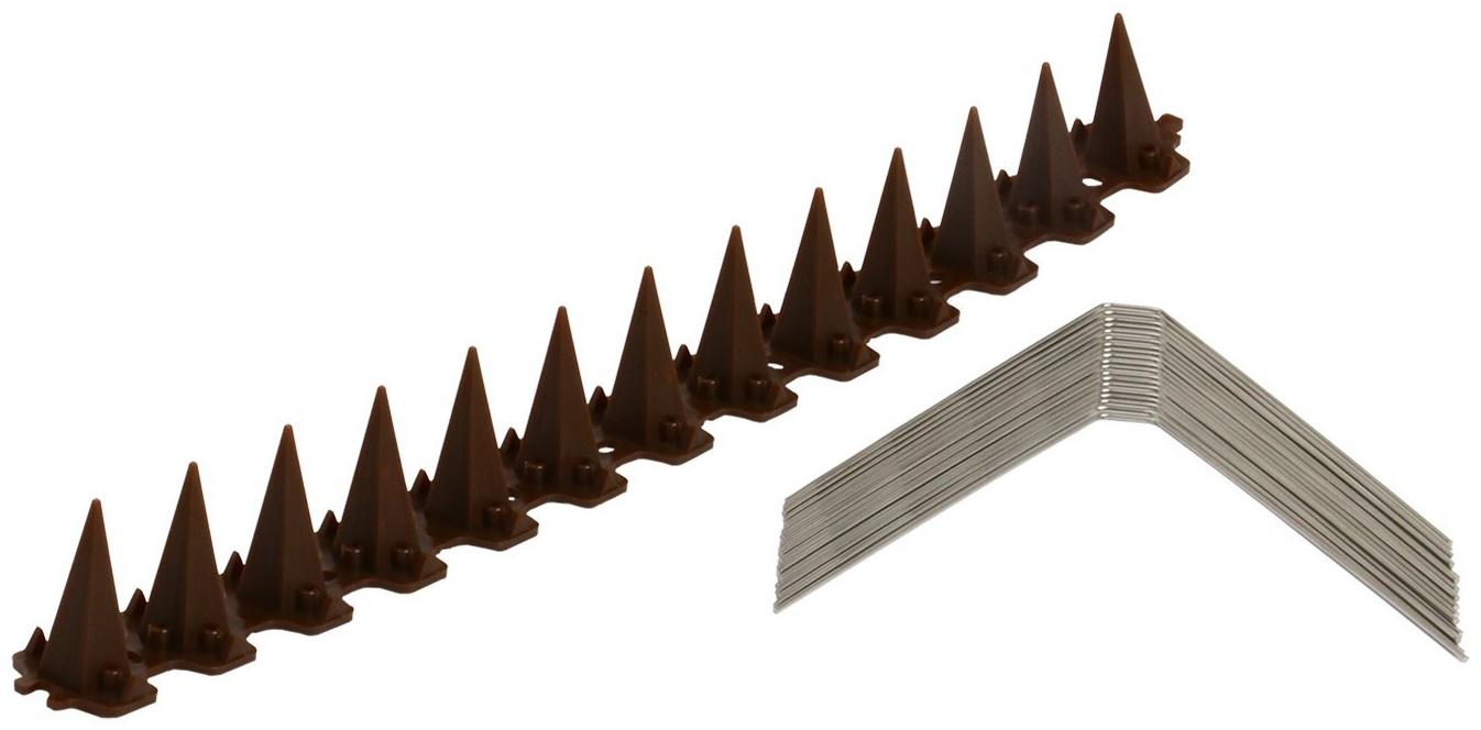 Отпугиватель для птиц, 33 × 10 см, шипы противоприсадные 39 шт., 3 ряда, Greengo