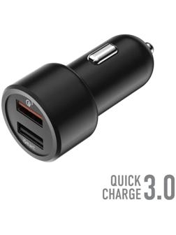 Зарядное устройство автомобильное Olmio Smart IC, 2 USB, 30 Вт, 5,4 А, QuickCharge3.0