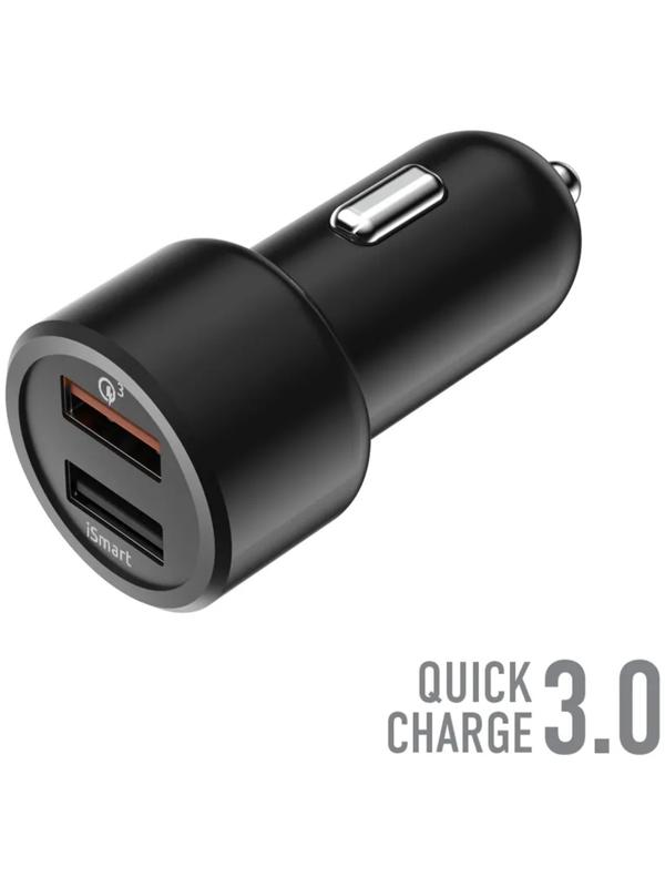 Зарядное устройство автомобильное Olmio Smart IC, 2 USB, 30 Вт, 5,4 А, QuickCharge3.0