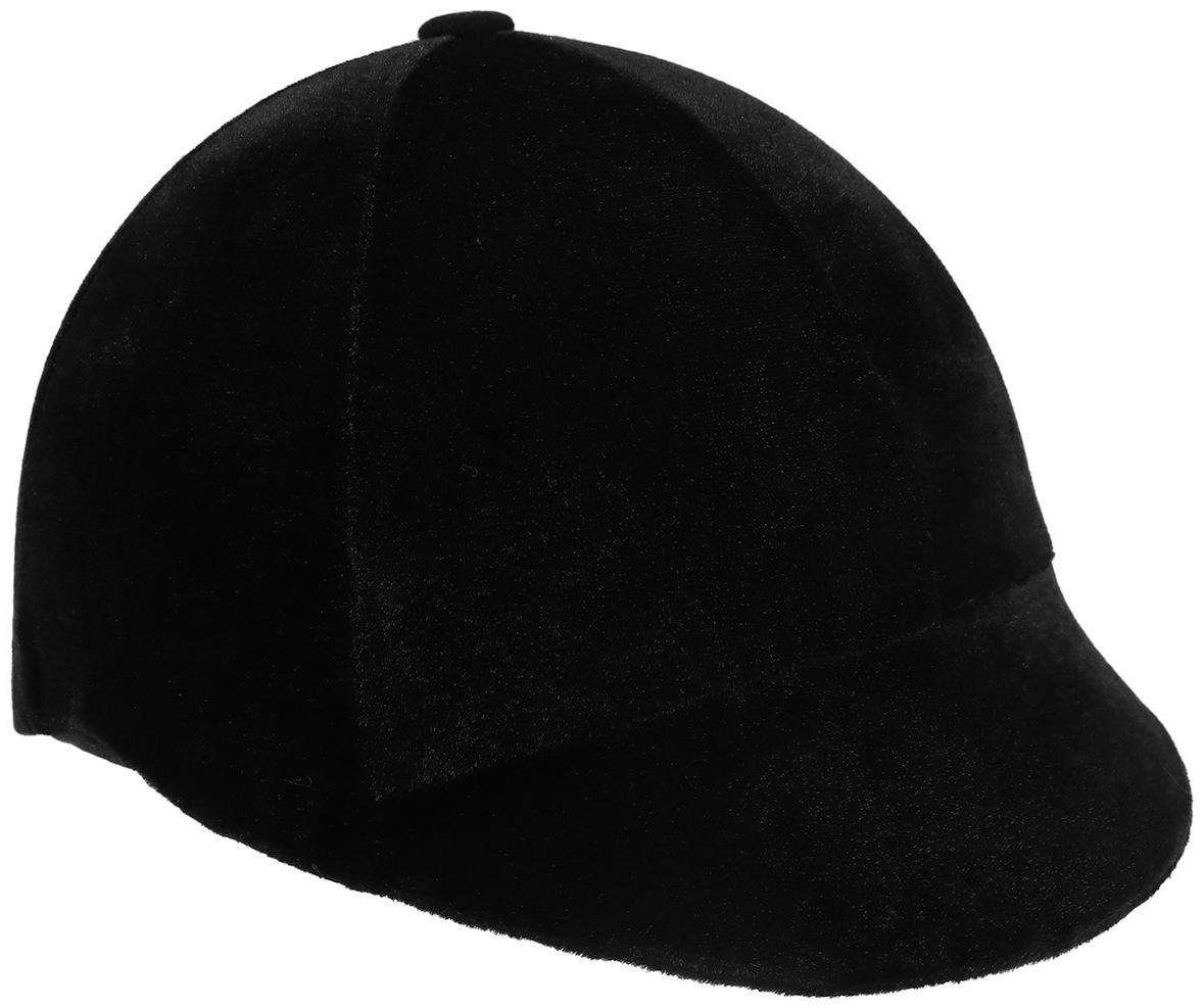 Шлем для верховой езды, бархат, одноразмерный, охват головы 61 см, черный