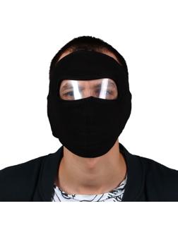 Защитная маска с визором, флис, размер регулируемый, черный