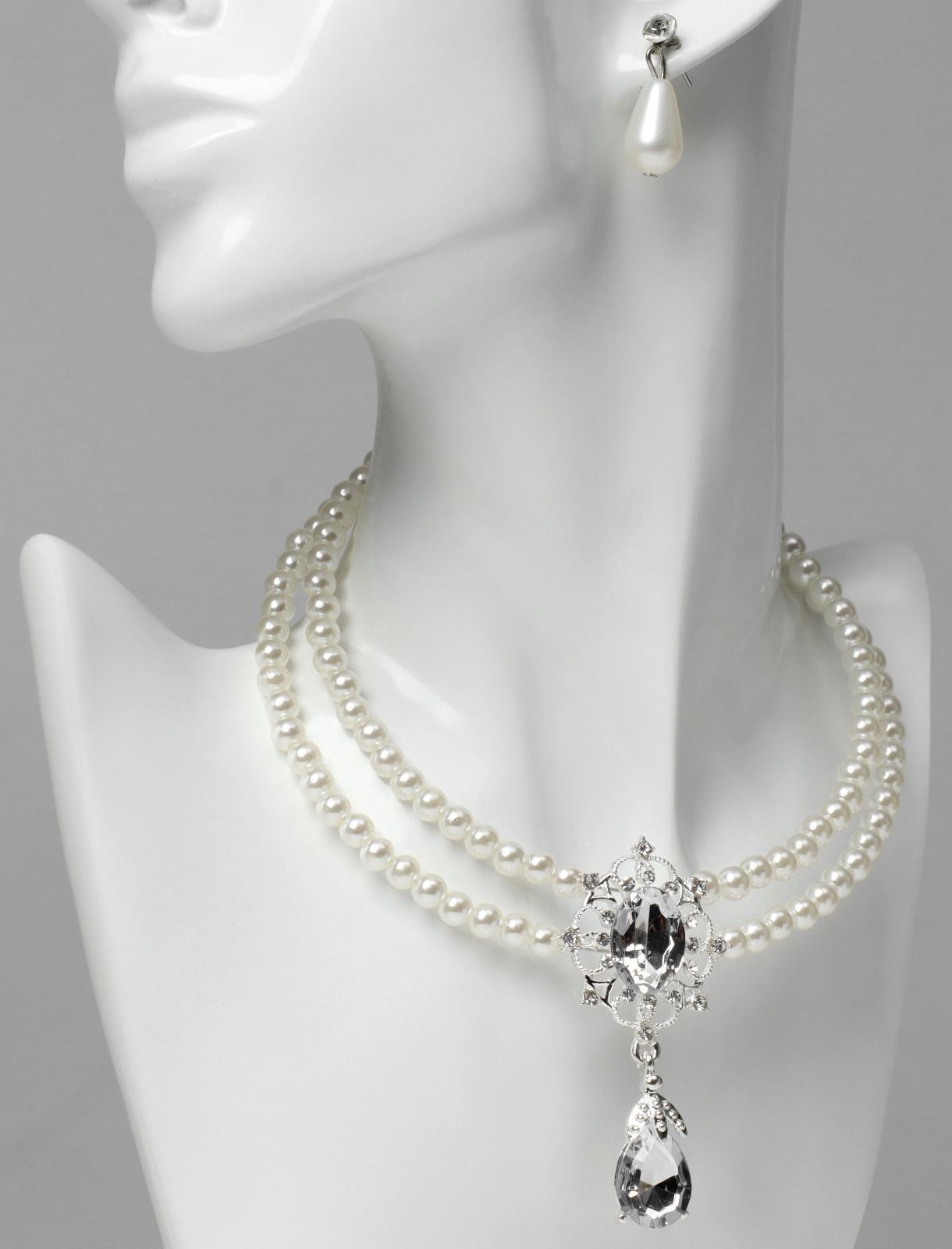 Набор 2 предмета: серьги, колье 