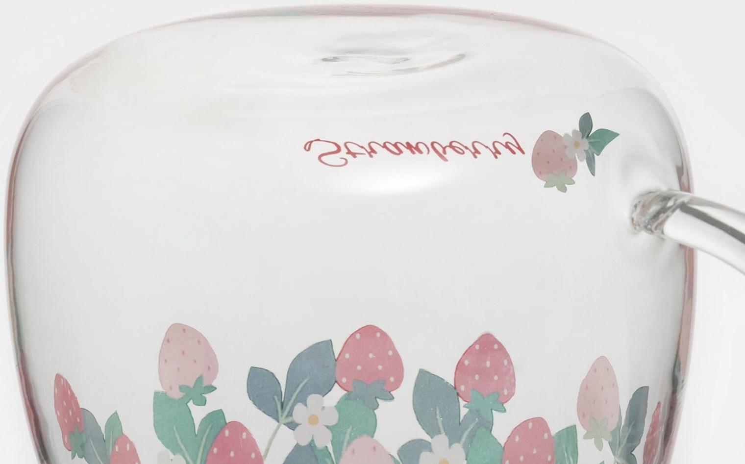 Кружка стеклянная с керамической крышкой и ложкой «Ягодка», 500 мл, 13×9,5×8,5 см