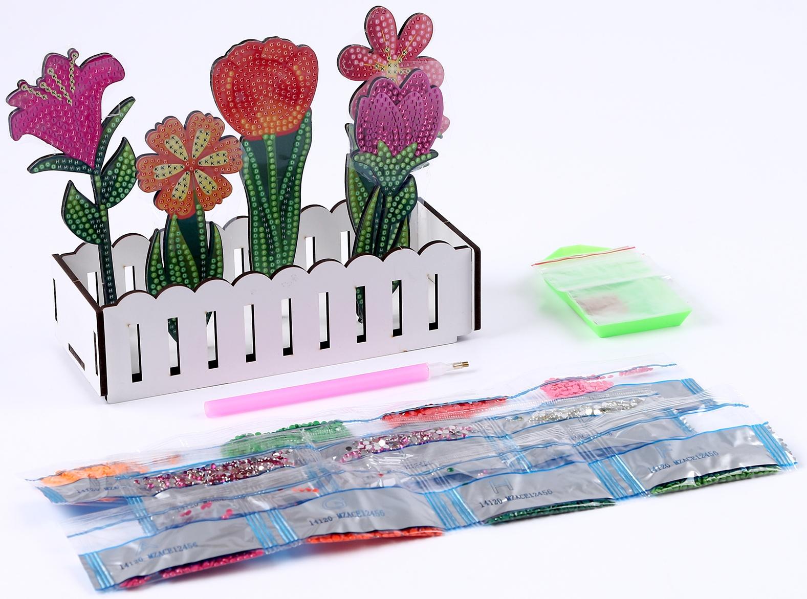 Алмазная вышивка «Цветы в саду» интерьерный декор