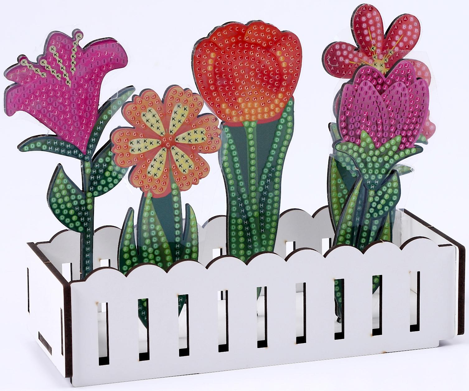 Алмазная вышивка «Цветы в саду» интерьерный декор