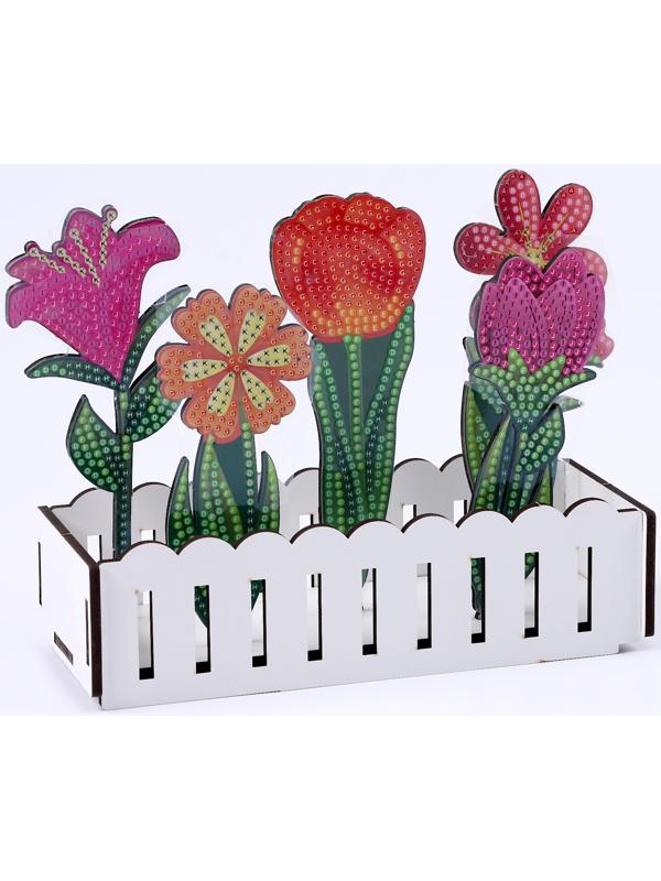 Алмазная вышивка «Цветы в саду» интерьерный декор