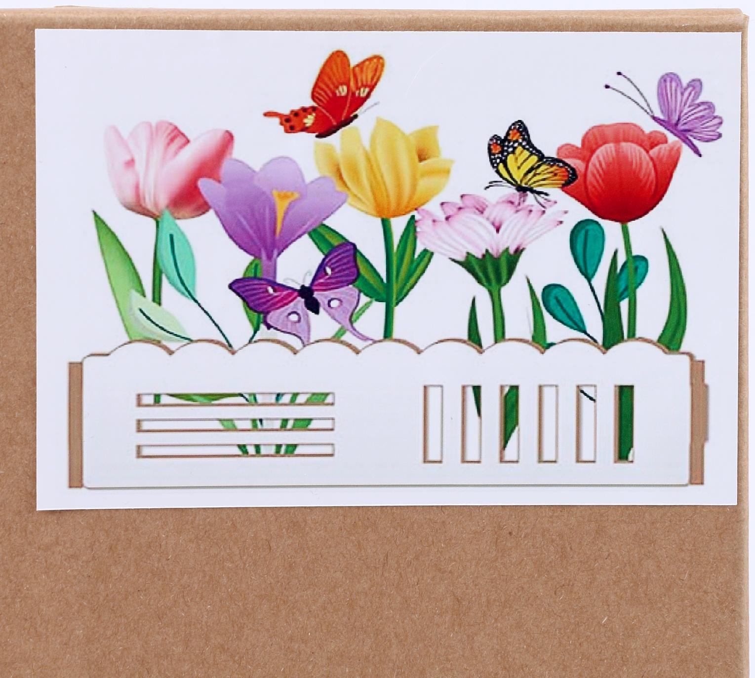 Алмазная вышивка «Цветы с бабочками в саду» интерьерный декор