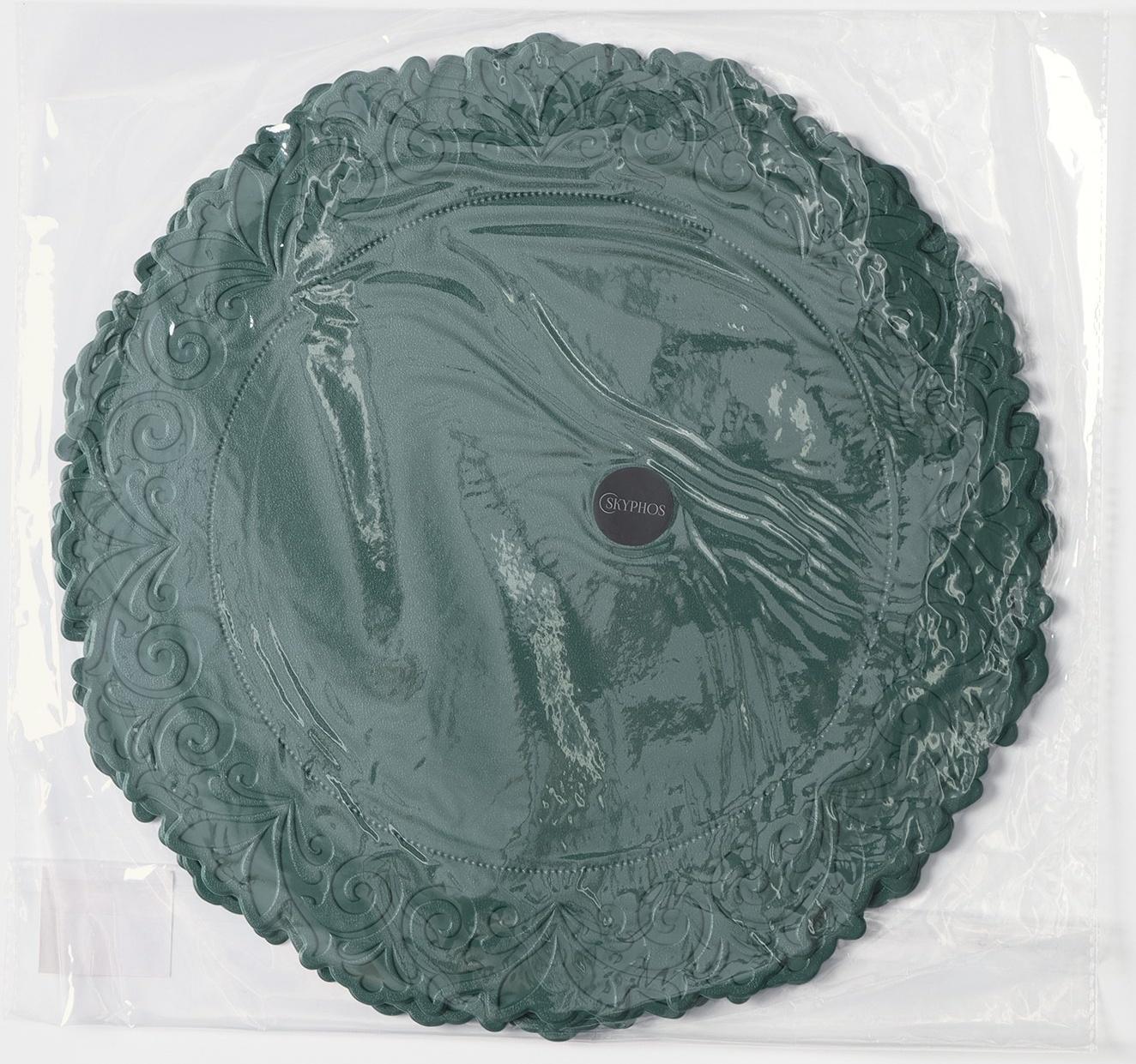 Набор салфеток сервировочных «Элоиза», 4 шт, d=37,5 см, цвет зелёный