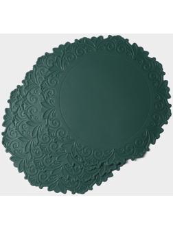 Набор салфеток сервировочных «Элоиза», 4 шт, d=37,5 см, цвет зелёный