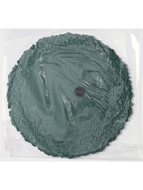 Набор салфеток сервировочных «Элоиза», 4 шт, d=37,5 см, цвет зелёный