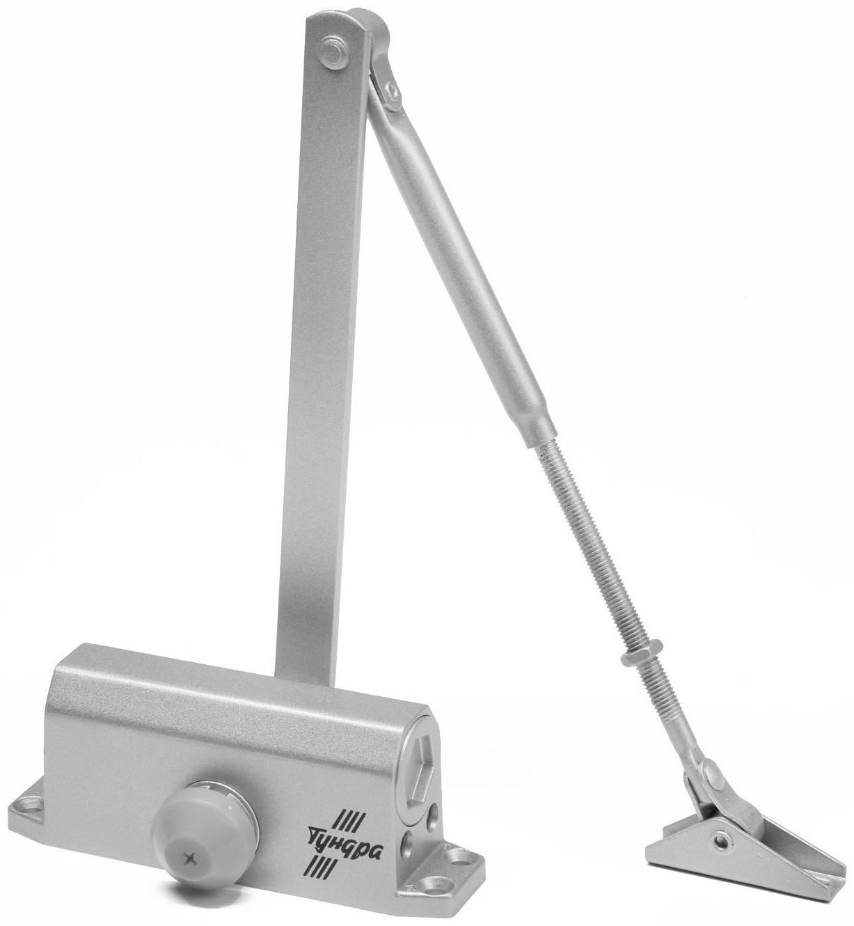 Доводчик дверей ТУНДРА G051  морозостойкий, до -50, до 45, цвет серебро