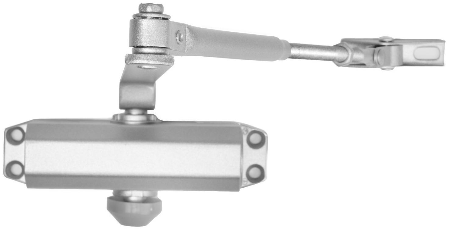 Доводчик дверей ТУНДРА G051  морозостойкий, до -50, до 45, цвет серебро