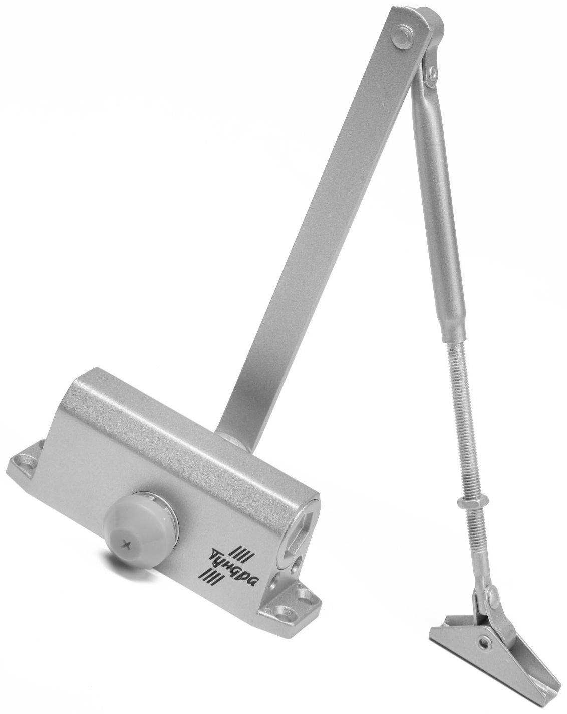 Доводчик дверей ТУНДРА G051  морозостойкий, до -50, до 45, цвет серебро