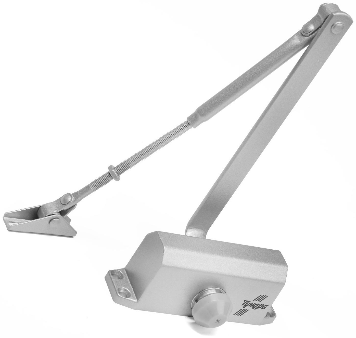 Доводчик дверей ТУНДРА G051  морозостойкий, до -50, до 45, цвет серебро