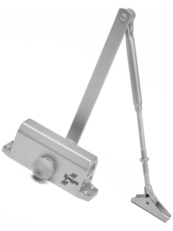 Доводчик дверей ТУНДРА G051  морозостойкий, до -50, до 45, цвет серебро