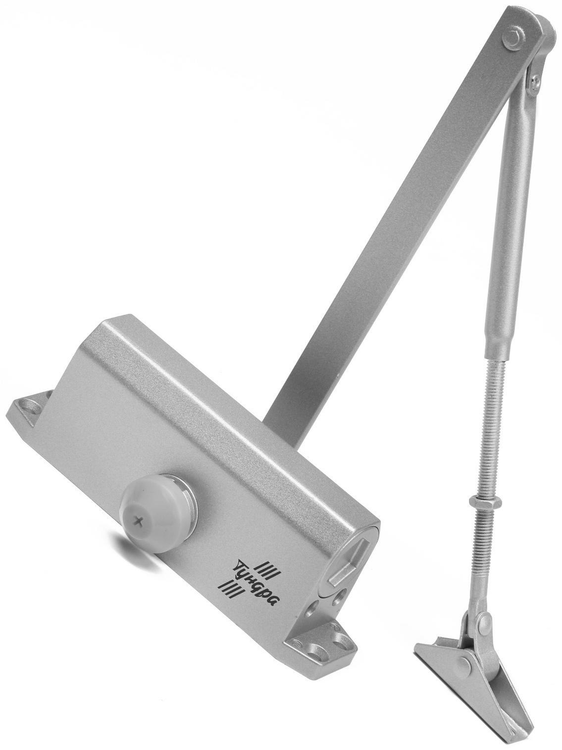 Доводчик дверей ТУНДРА G062  морозостойкий, до -50, до 65, цвет серебро