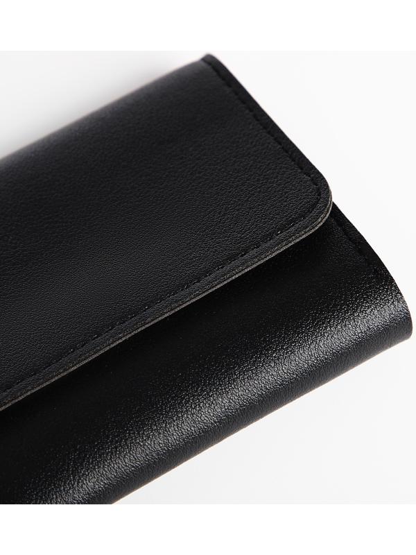 Кошелёк на кнопке, цвет чёрный