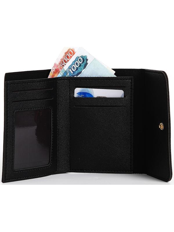 Кошелёк на кнопке, цвет чёрный