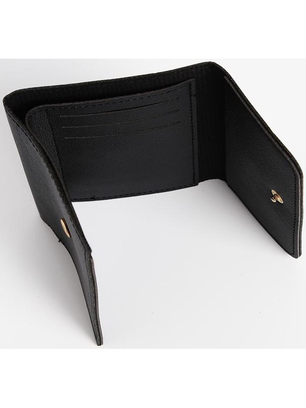 Кошелёк на кнопке, цвет чёрный