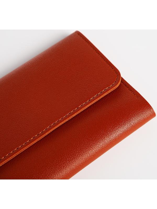 Кошелёк на кнопке, цвет рыжий