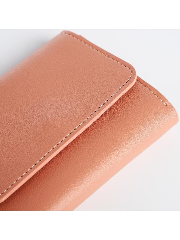 Кошелёк на кнопке, цвет розовый