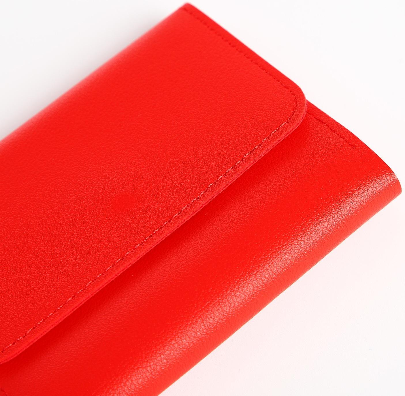 Кошелёк на кнопке, цвет красный