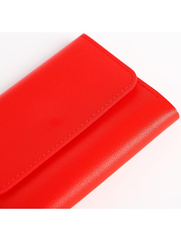 Кошелёк на кнопке, цвет красный