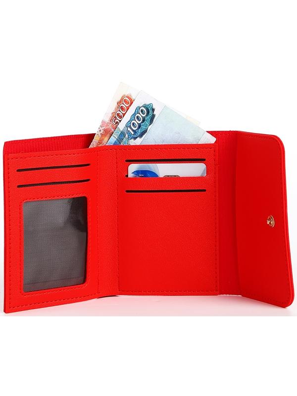 Кошелёк на кнопке, цвет красный