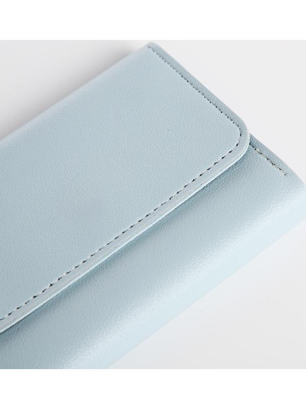 Кошелёк на кнопке, цвет голубой