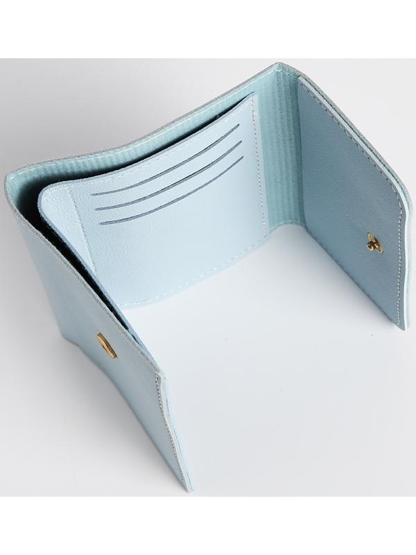 Кошелёк на кнопке, цвет голубой