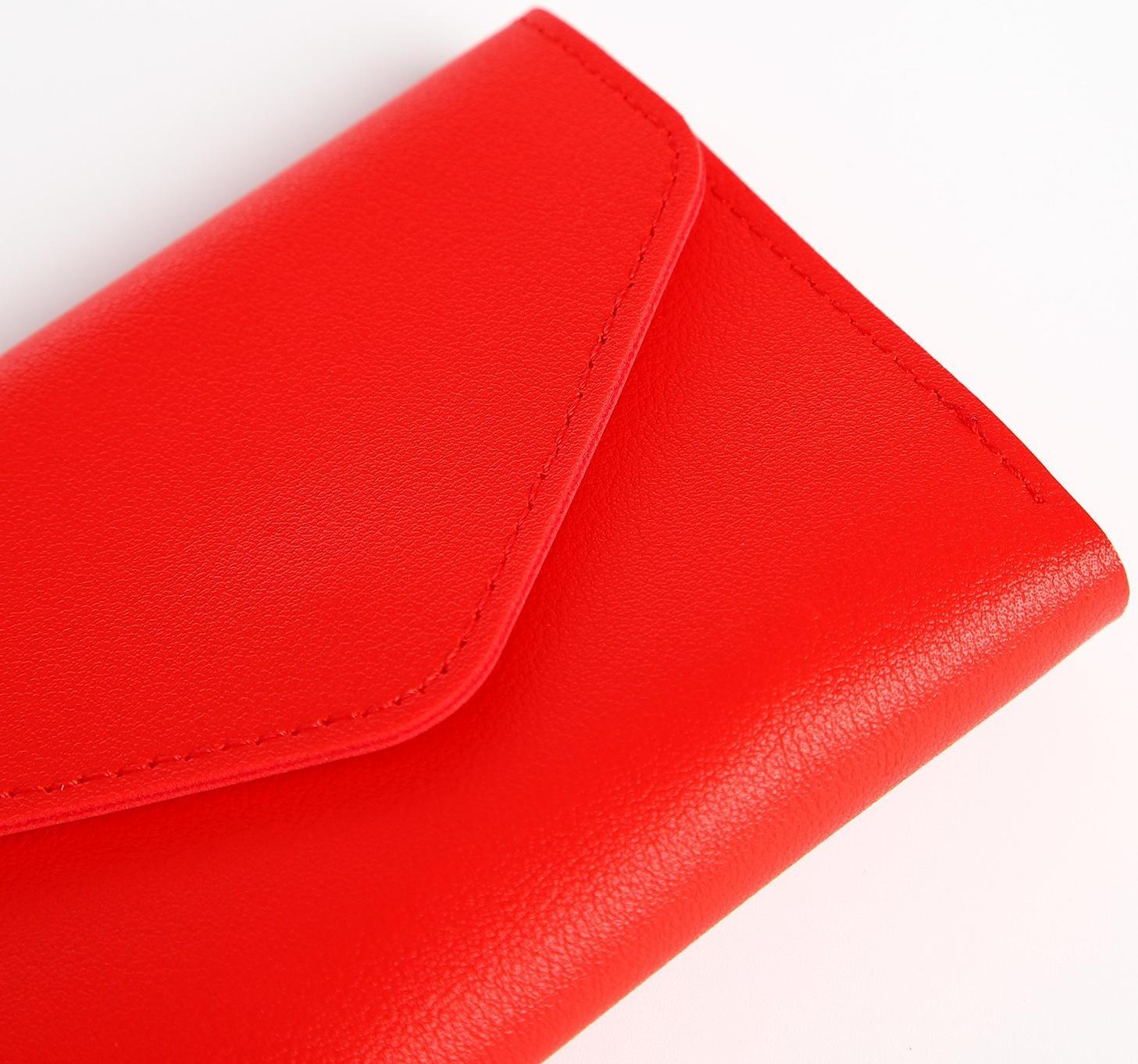 Кошелёк на кнопке, цвет красный