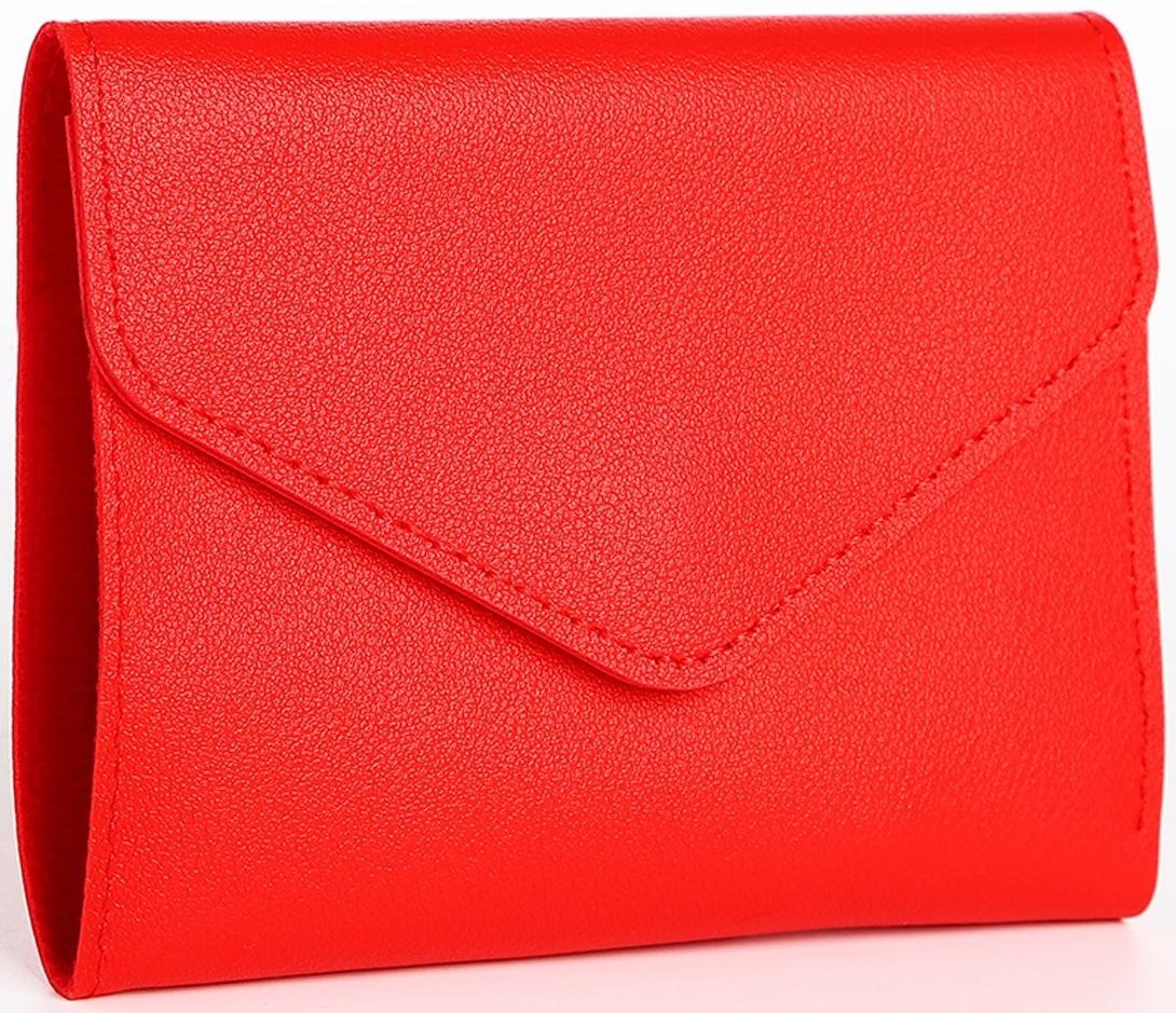 Кошелёк на кнопке, цвет красный