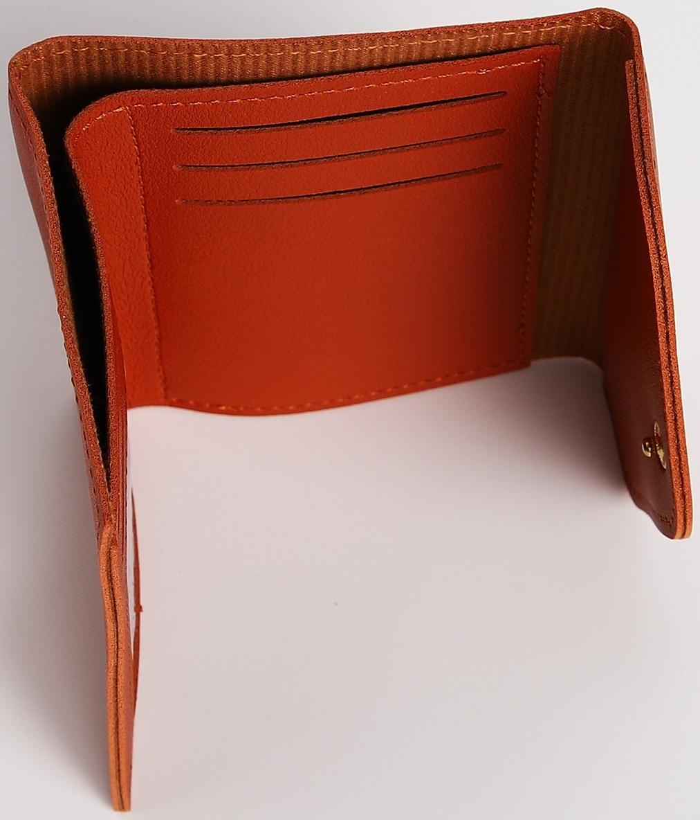 Кошелёк на кнопке, цвет рыжий