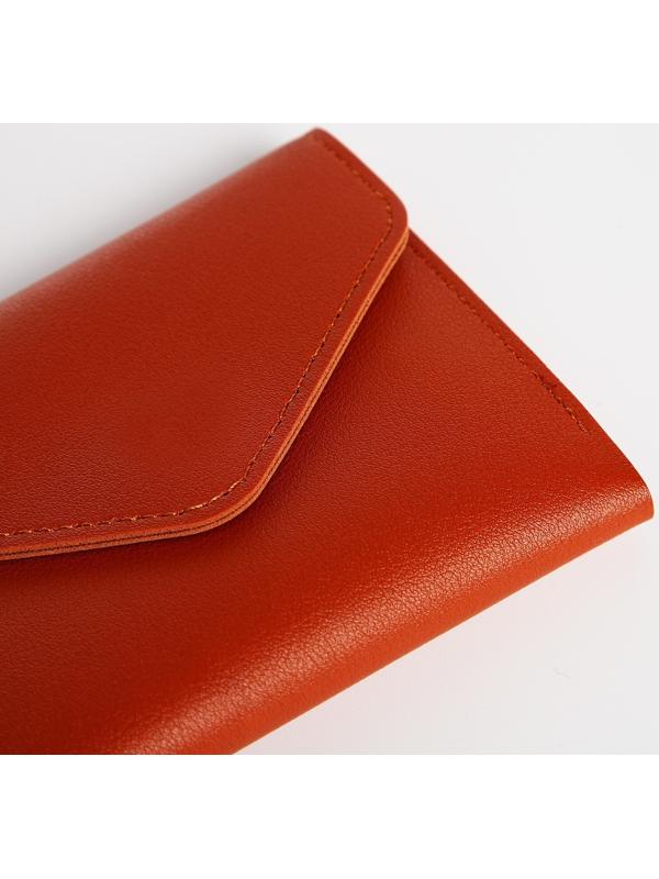 Кошелёк на кнопке, цвет рыжий