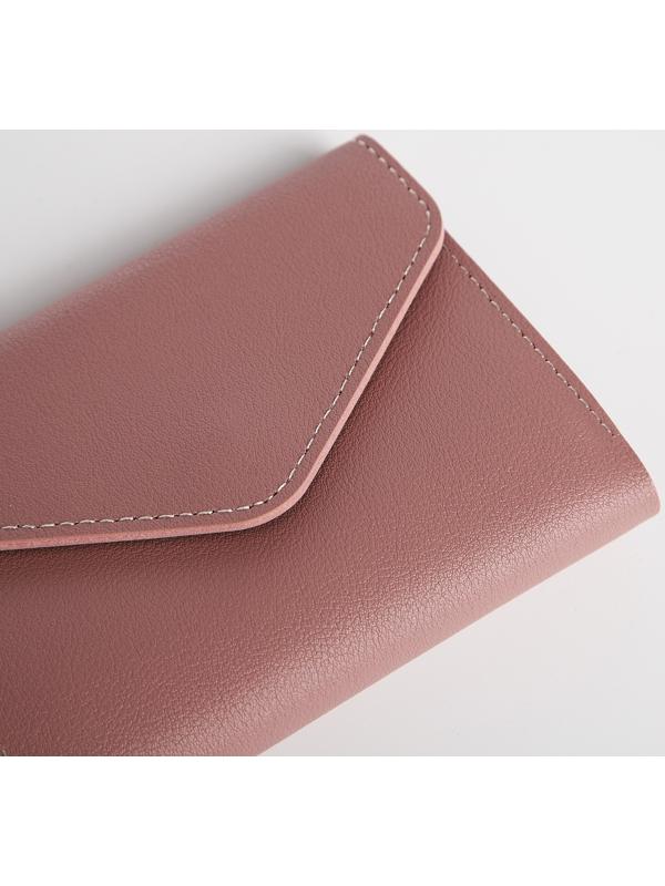 Кошелёк на кнопке, цвет розовый