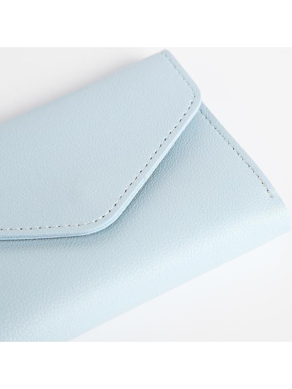 Кошелёк на кнопке, цвет голубой