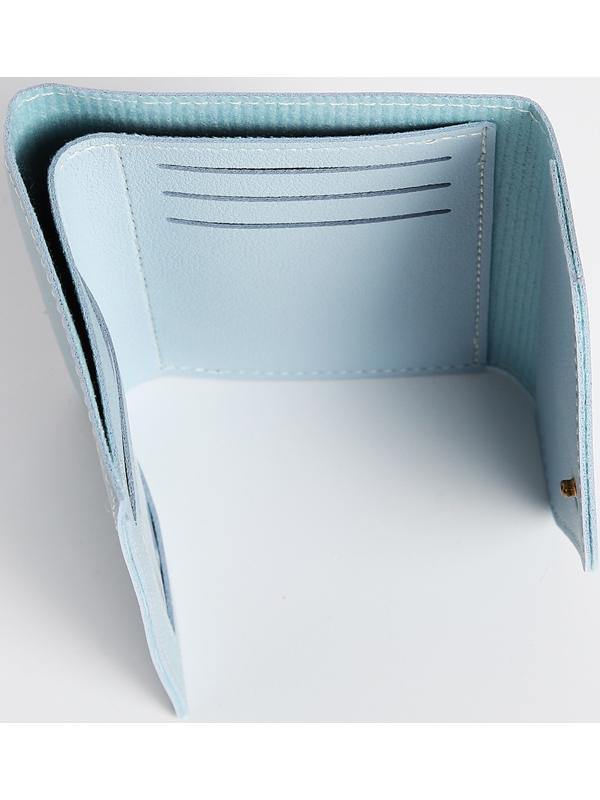 Кошелёк на кнопке, цвет голубой