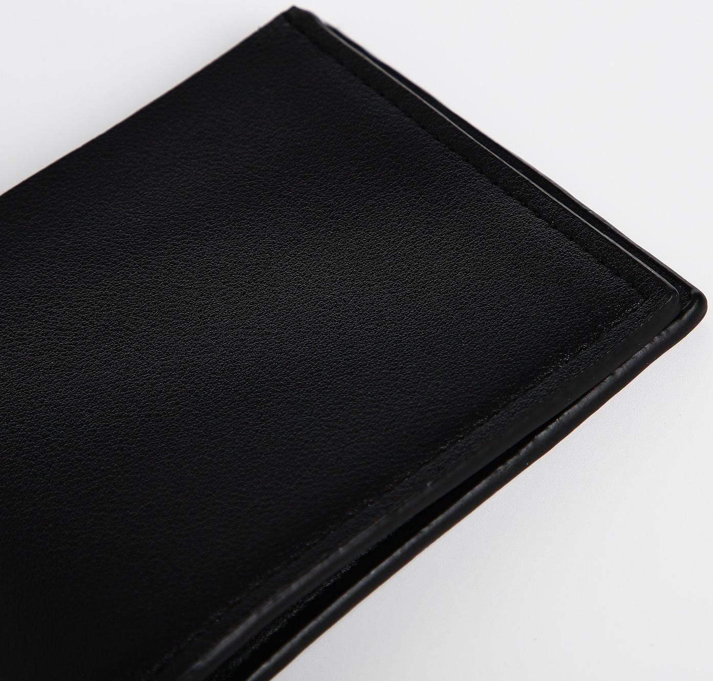 Портмоне мужское без застёжки, отдел для карт, для купюр, цвет чёрный