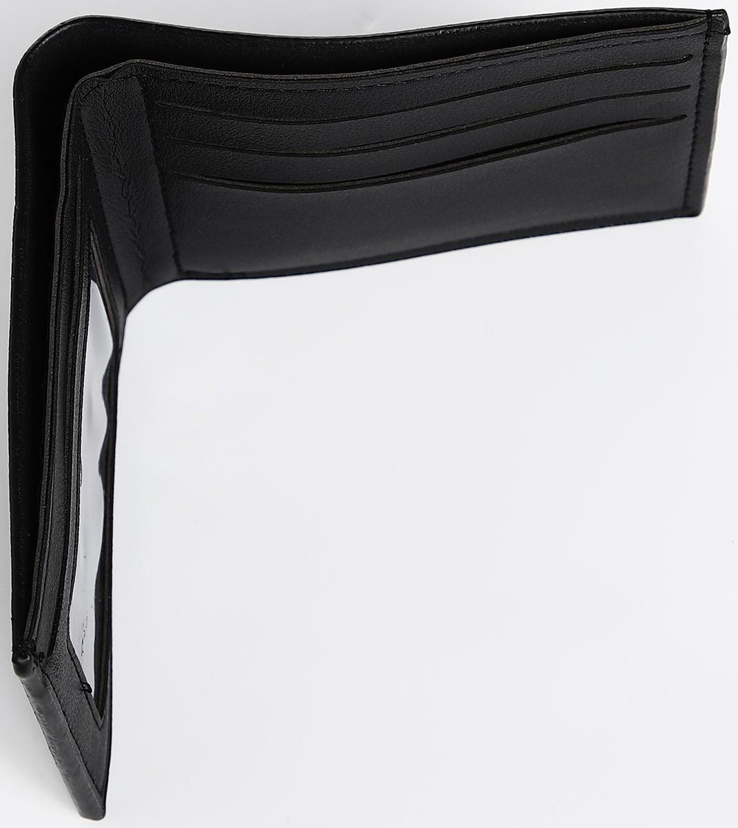 Портмоне мужское без застёжки, отдел для карт, для купюр, цвет чёрный