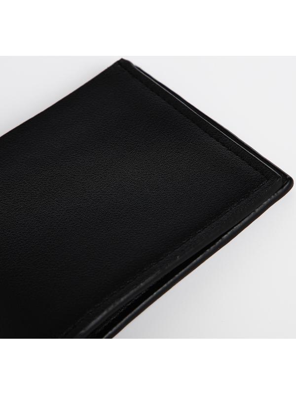 Портмоне мужское без застёжки, отдел для карт, для купюр, цвет чёрный