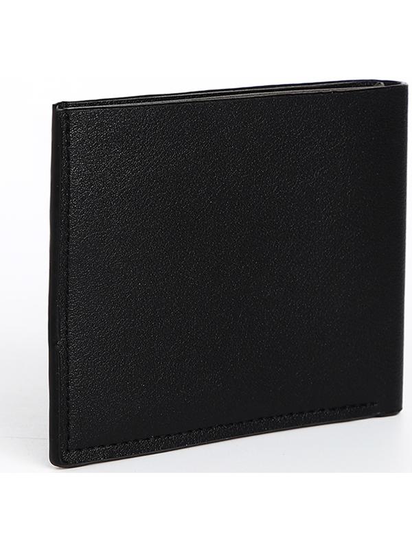 Портмоне мужское без застёжки, отдел для карт, для купюр, цвет чёрный
