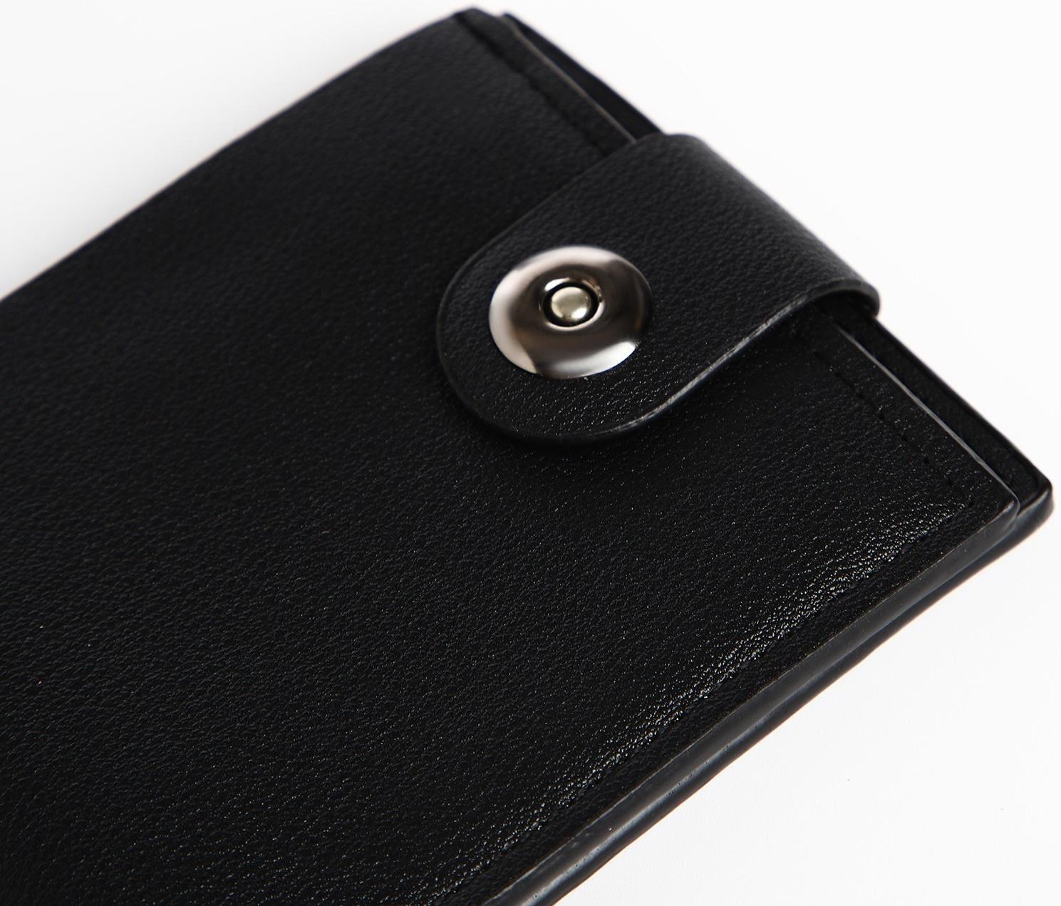 Портмоне мужское на магните, отдел для купюр, для карт, цвет чёрный