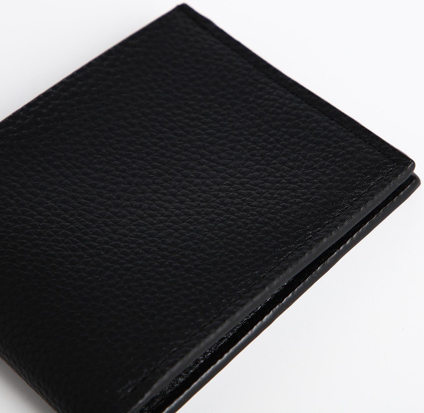 Портмоне мужское без застёжки, отдел для карт, для купюр, цвет чёрный