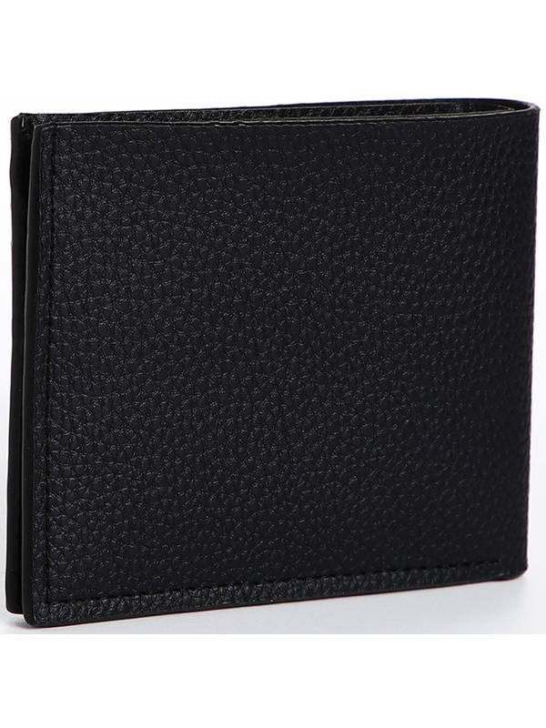 Портмоне мужское без застёжки, отдел для карт, для купюр, цвет чёрный