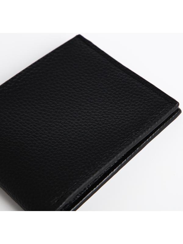 Портмоне мужское без застёжки, отдел для карт, для купюр, цвет чёрный