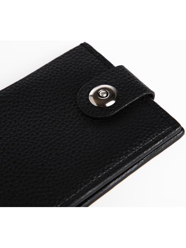 Портмоне мужское на магните, отдел для купюр, для карт, цвет чёрный