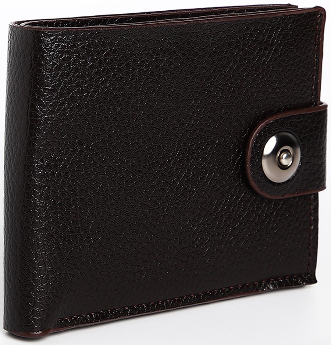 Портмоне мужское на магните, отдел для купюр, для карт, цвет коричневый